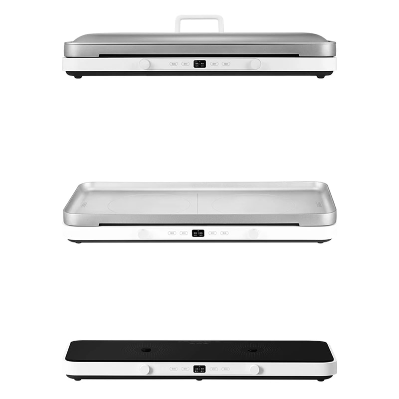 Xiaomi Double Port Induction Cooker, fry, roast, stir fry, microcrystalline panel, app, smart recipes, efficient heating, electromagnetic heating, external temperature sensor, safety protections, low power continues to heat
