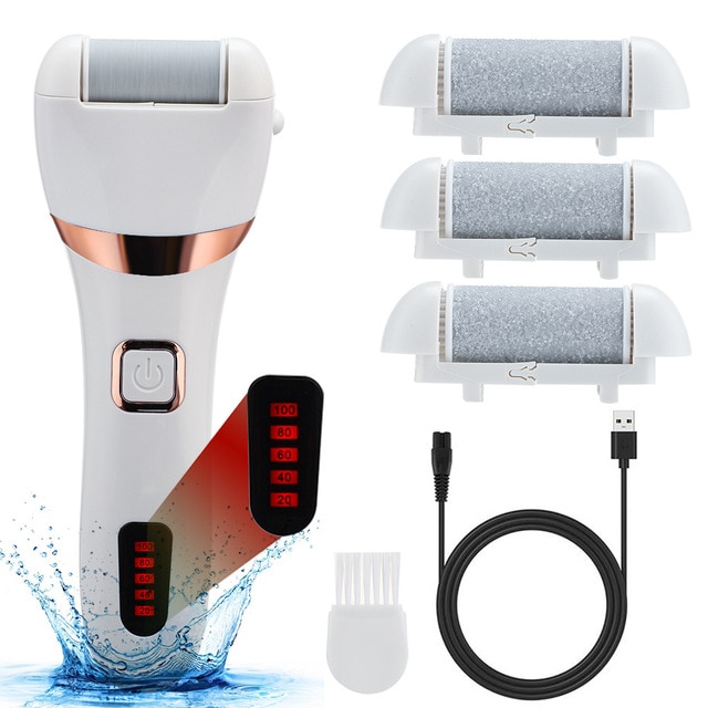 Xiaomi Electric Foot Grinder, rough, dry, calloused feet, professional-grade tool, exfoliate, soften, 1200mAh lithium battery, overcharge protection, LED power display, IPX7 waterproof design, replaceable grinding heads, coarse grinding head, medium grinding head