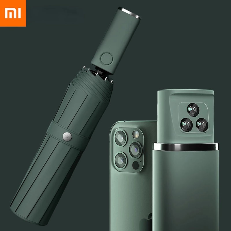 Xiaomi Smart Umbrella, classic design, charging, optimization, innovation, automatic storm umbrella, camera lights, Home button, convenience, safety