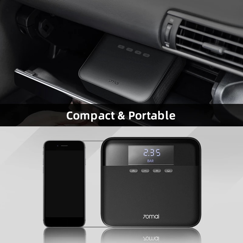 : Xiaomi Portable Car Air Compressor, electric design, mini compressor, tire inflator, digital display, portable design